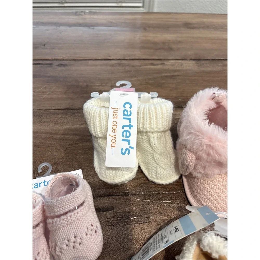 Lot 12 Pairs Infant Girl Baby Sizes NB-2 Dressy Slippers, Sock Shoes Boots
